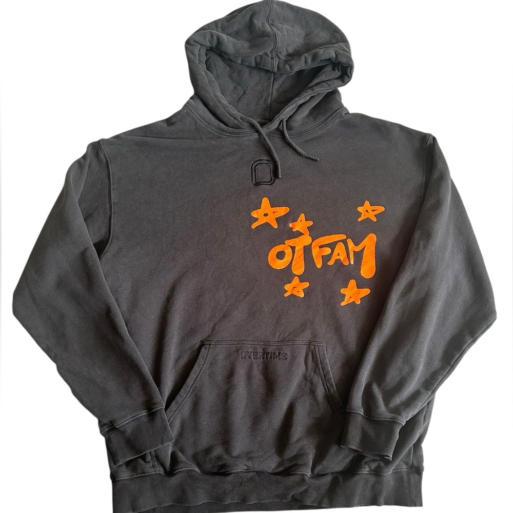 Overtime OT FAM Hoodie Men’s XL Black‎ Orange Graphic Basketball Streetwear